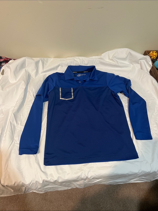 Nike Other - Nike Boys Long Sleeve Polo - Blue and Royal Blue (Size Medium Youth)